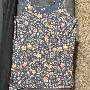 Navy Floral Women's Tank Top